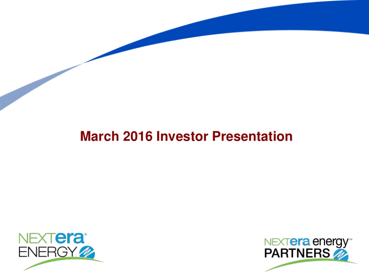 march 2016 investor presentation