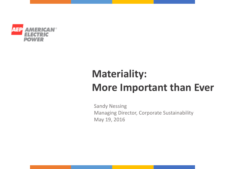 materiality more important than ever