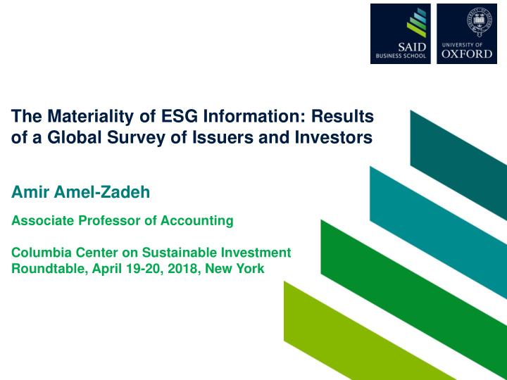 the materiality of esg information results of a global