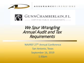 We Spur  pur W  Wrang  ngling  ng  Annua  nnual A  Audi  udit and  nd Tax  Req  equirem  emen  ents