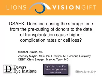 D  Center &amp; Ophthalmic  Eye Institute  EBAA June 2014  Associates  Disclosures  - The speaker
