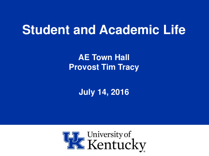 ae town hall provost tim tracy july 14 2016 uk strategic