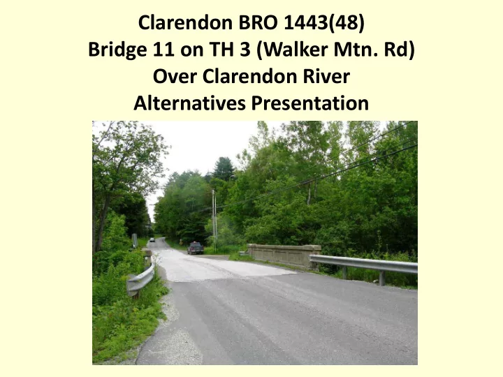 alternatives presentation project location meeting outline