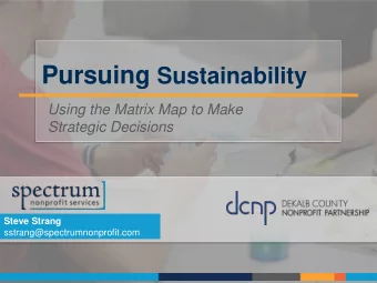 Understanding nonprofit  Our conversation  sustainability  Using the matrix map to see your