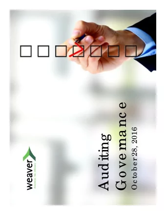 Go ve rna nc e  Oc to b e r 28, 2016  Auditing  Spe a ke r Pro file s  Da n Gra ve s, CPA  Austin