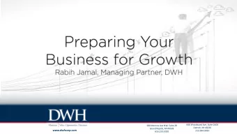www.dwhcorp.com  313.964.0020  616.233.0020 Operational excellence secures the present.  Innovation