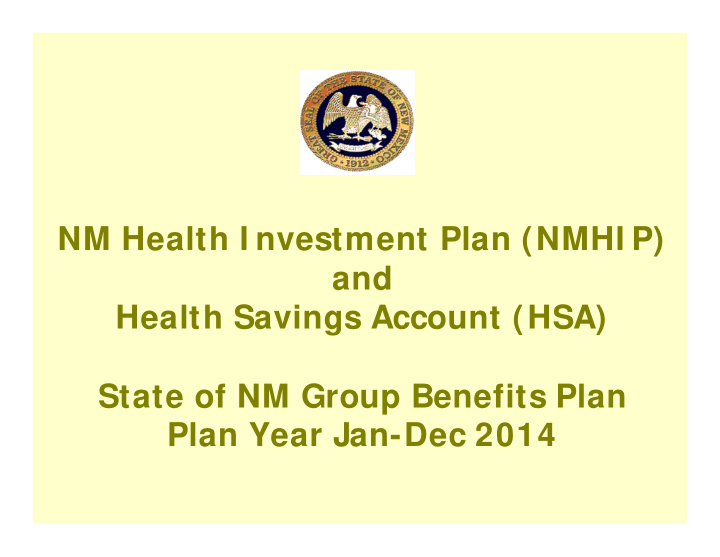 nm health i nvestment plan nmhi p and health savings
