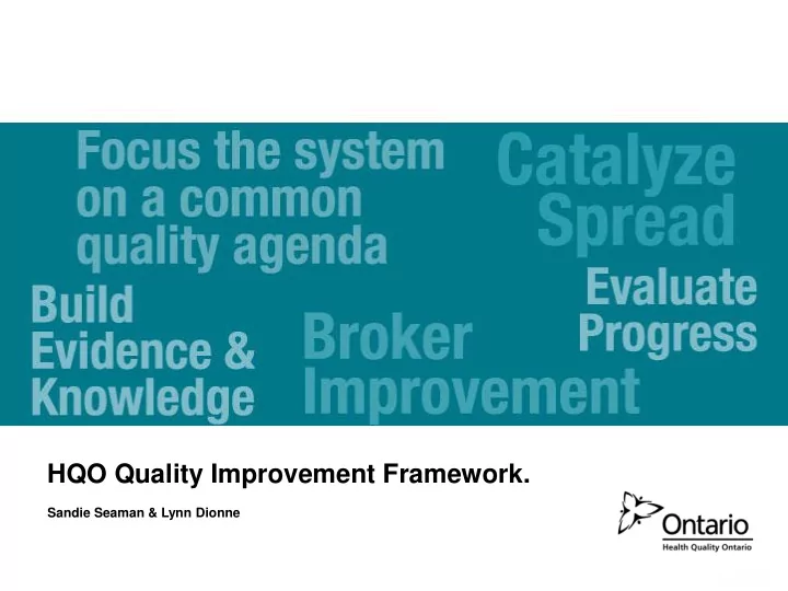 hqo quality improvement framework