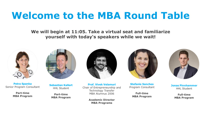 welcome to the mba round table