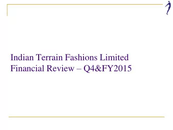 Financial Review  Q4&amp;FY2015  Q4  `  Net Revenues  11.3% growth  Operational EBITDA  PBT