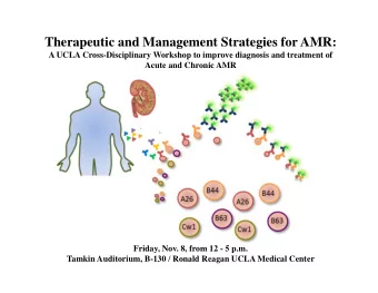 Therapeutic and Management Strategies for AMR:  A UCLA Cross-Disciplinary Workshop to improve