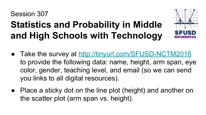 statistics and probability in middle and high schools