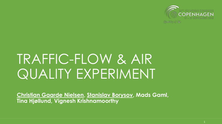 traffic flow air quality experiment