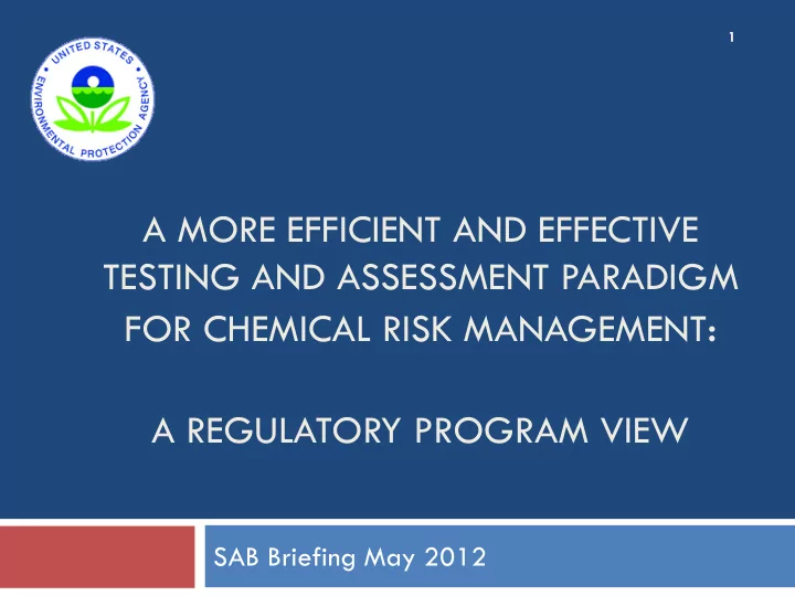 for chemical risk management
