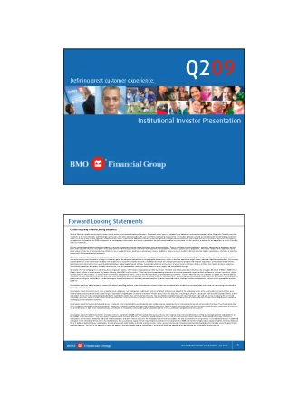 Q209  Defining great customer experience.  Institutional Investor Presentation  Forward Looking