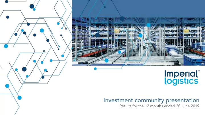 investment community presentation