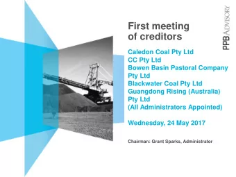 of creditors  Caledon Coal Pty Ltd  CC Pty Ltd  Bowen Basin Pastoral Company  Pty Ltd  Blackwater