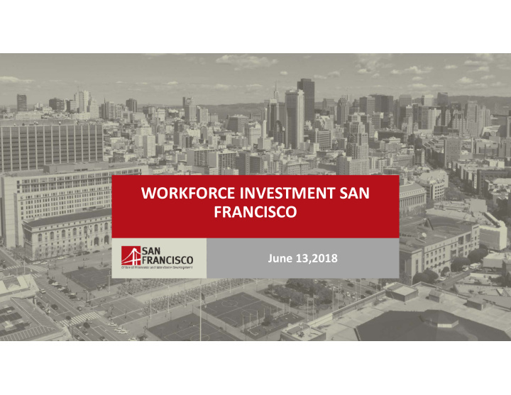 workforce investment san francisco