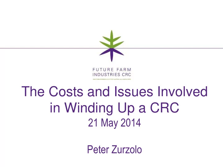 the costs and issues involved