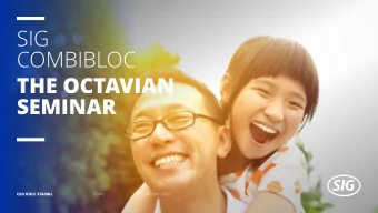 COMBIBLOC  THE OCTAVIAN  SEMINAR  CEO ROLF STANGL  FLIMS  17-18 JANUARY 2020  DISCLAIMER  The