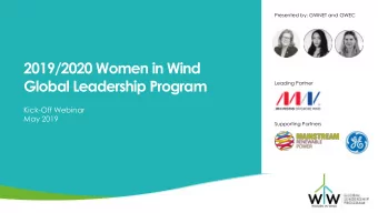 Global Leadership Program  Leading Partner  Kick-Off Webinar  May 2019  Supporting Partners