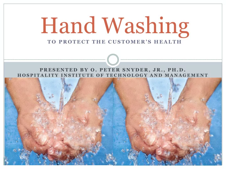 hand washing
