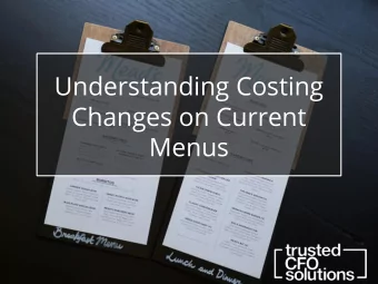 Understanding Costing  Changes on Current  Menus  Presenters  Stephen Gross  Dixie McCurley