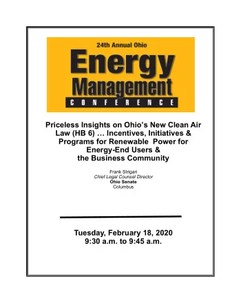 Priceless Insights on Ohios New Clean Air  Law (HB 6)  Incentives, Initiatives &amp;