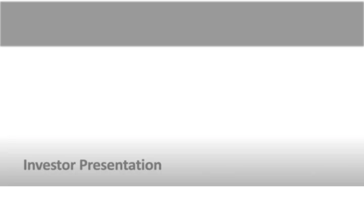 investor presentation