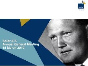15 March 2019  Agenda  1. Election of chairman of the general meeting 2. The Board of Directors