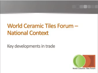 National Context  Key developments in trade  Key developments in trade  I.  FTA negotiations -