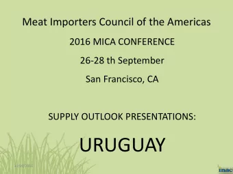 URUGUAY  30/09/2016  1 INAC  National Meat Institute  Non profit organization  Budget from