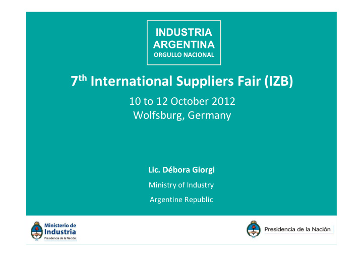 7 th international suppliers fair izb
