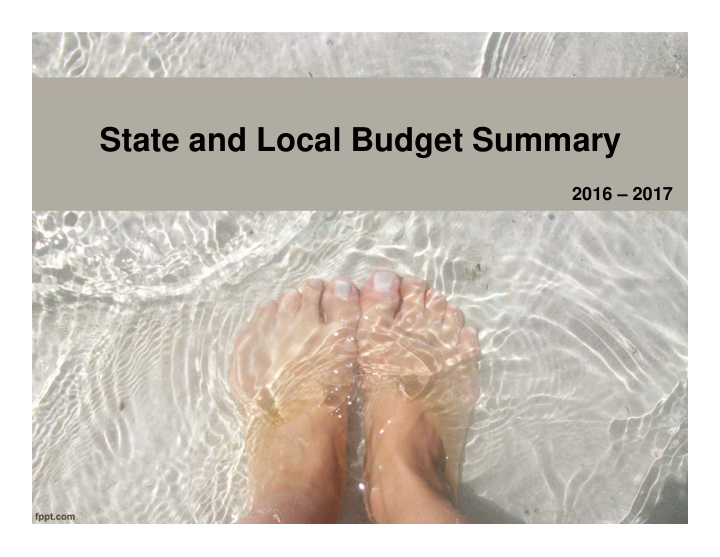 state and local budget summary