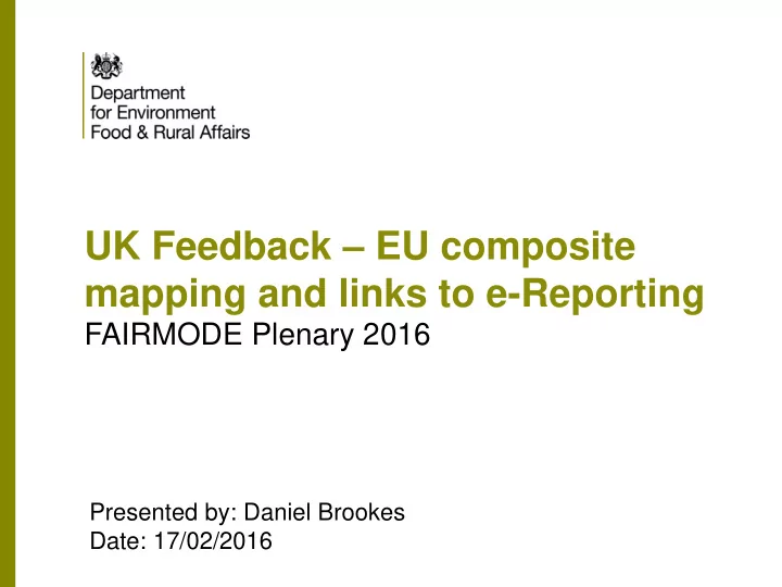 mapping and links to e reporting