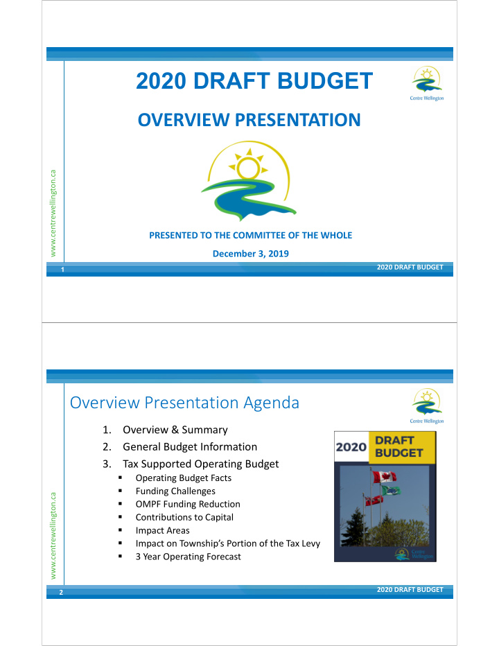 2020 draft budget