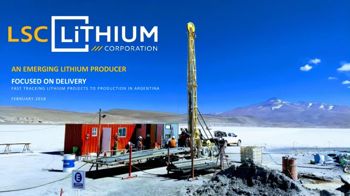 an emerging lithium producer
