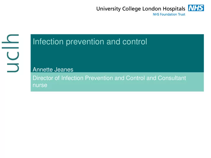 infection prevention and control