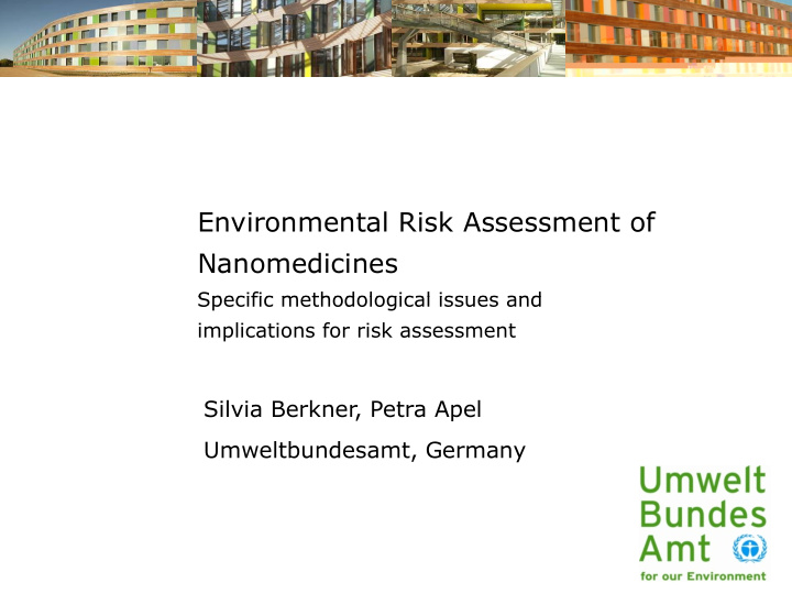 environmental risk assessment of nanomedicines