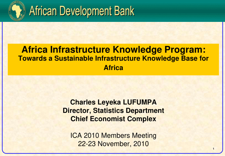 africa infrastructure knowledge program