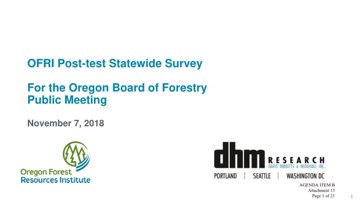 ofri post test statewide survey for the oregon board of