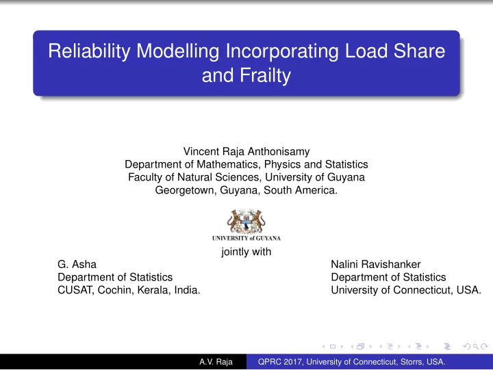reliability modelling incorporating load share and frailty