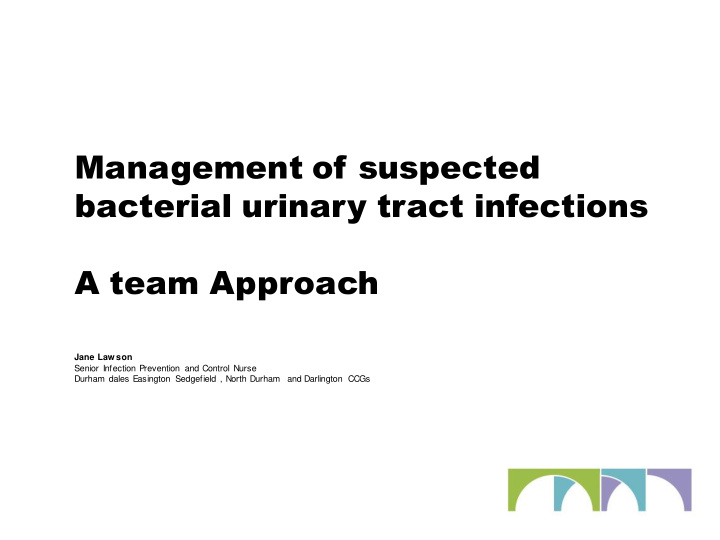management of suspected bacterial urinary tract