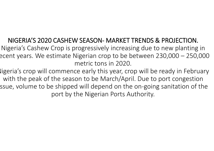 nigeria s 2020 cashew season nigeria s 2020 cashew season