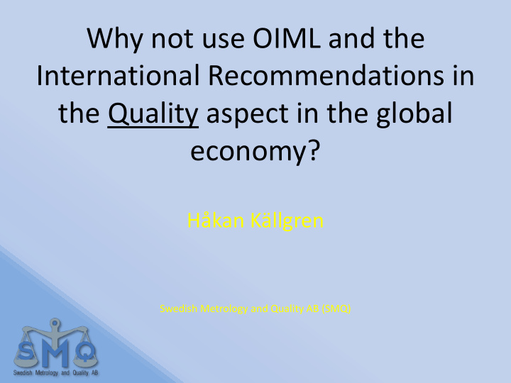 international recommendations in