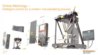 Online Metrology   Intelligent control for a modern manufacturing process  26/11/2018  Slide 1