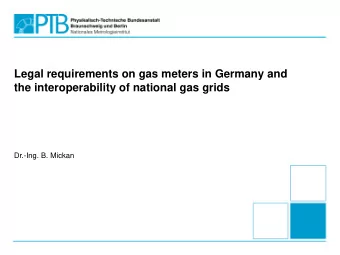 Legal requirements on gas meters in Germany and  the interoperability of national gas grids
