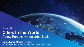 Cities In the World  A new Perspective on Urbanisation Lamia Kamal-Chaoui | Director  OECD Centre