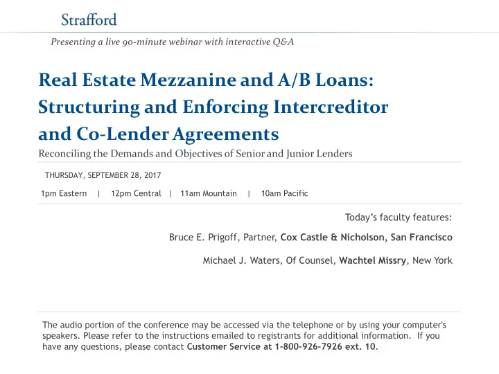 structuring and enforcing intercreditor