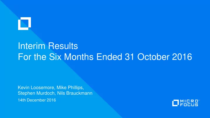 interim results